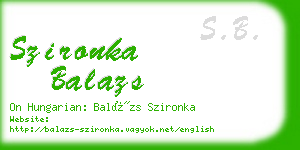 szironka balazs business card